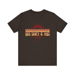 MMMM BBQ Sauce & Ribs/Unisex Jersey Short Sleeve Tee