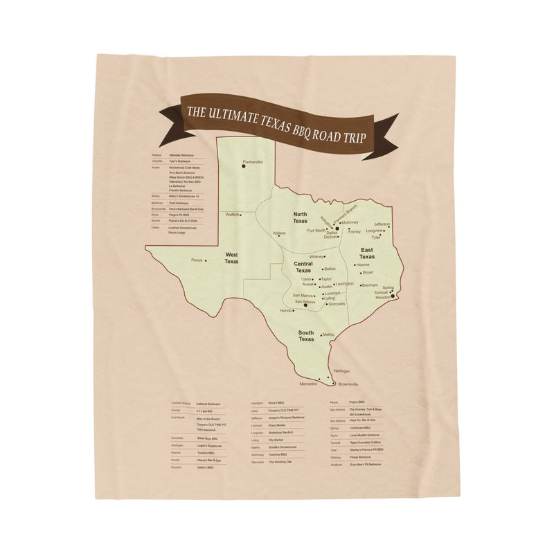 The Ultimate Texas BBQ Road Trip / Velveteen Plush Blanket