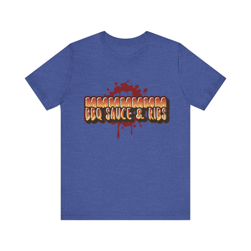 MMMM BBQ Sauce & Ribs/Unisex Jersey Short Sleeve Tee