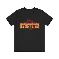 MMMM BBQ Sauce & Ribs/Unisex Jersey Short Sleeve Tee