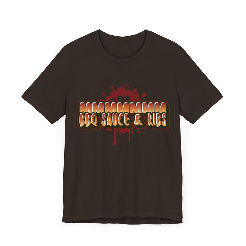 MMMM BBQ Sauce & Ribs/Unisex Jersey Short Sleeve Tee