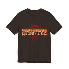 MMMM BBQ Sauce & Ribs/Unisex Jersey Short Sleeve Tee