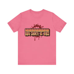 MMMM BBQ Sauce & Ribs/Unisex Jersey Short Sleeve Tee