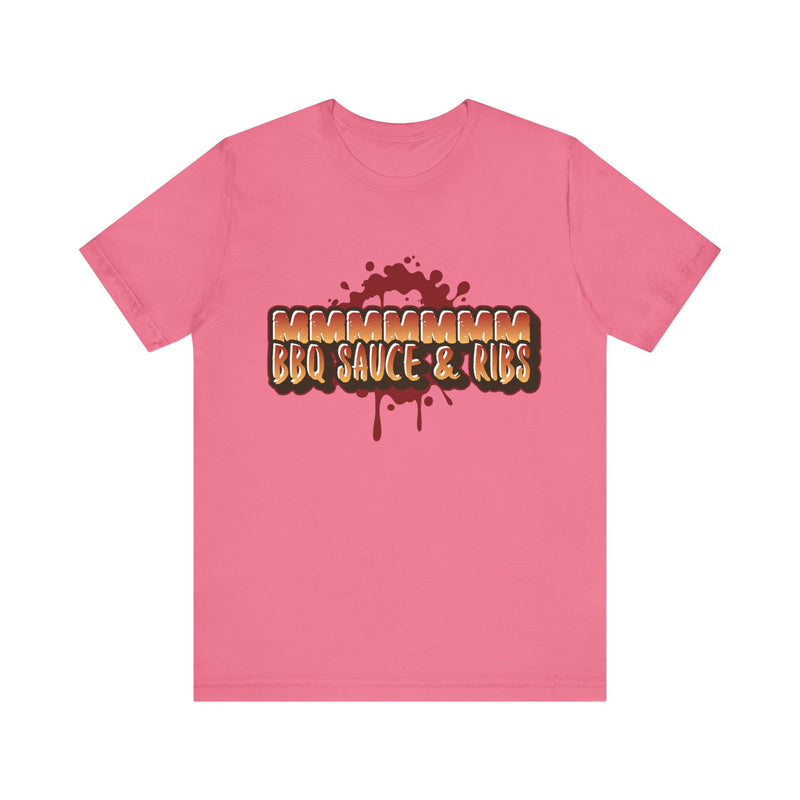 MMMM BBQ Sauce & Ribs/Unisex Jersey Short Sleeve Tee