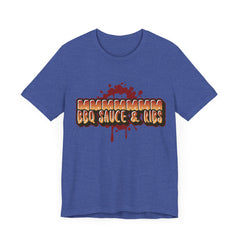 MMMM BBQ Sauce & Ribs/Unisex Jersey Short Sleeve Tee