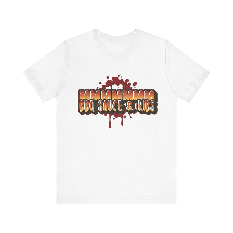 MMMM BBQ Sauce & Ribs/Unisex Jersey Short Sleeve Tee