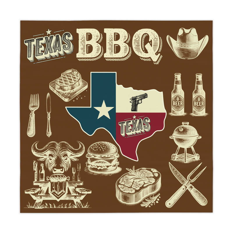 Rustic Texas BBQ Tablecloth - Perfect for BBQ Lovers | Durable, Stylish, Easy to Clean | Great for Outdoor & Indoor Grilling Parties