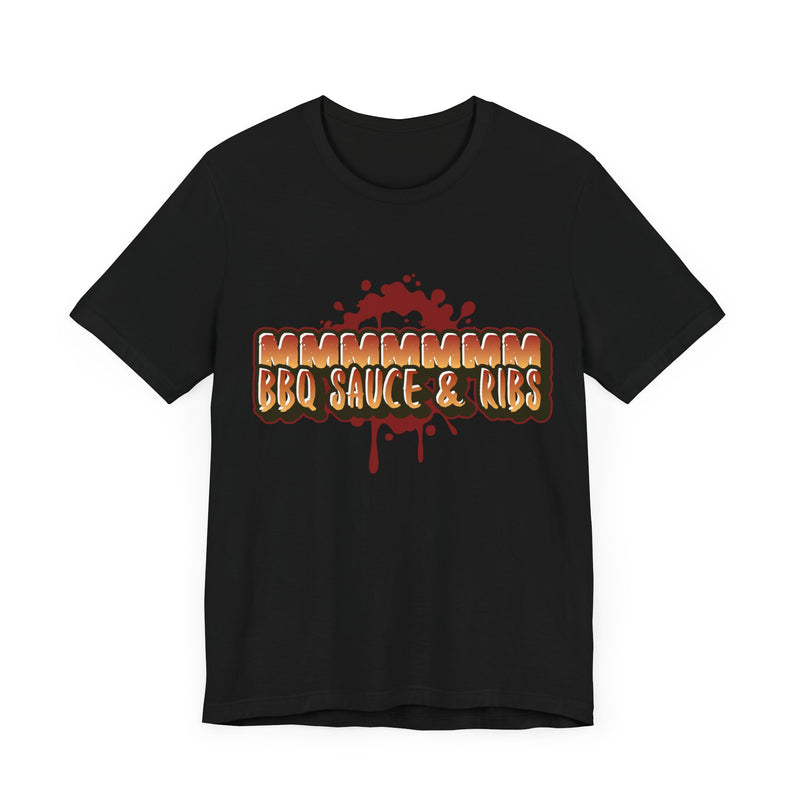 MMMM BBQ Sauce & Ribs/Unisex Jersey Short Sleeve Tee