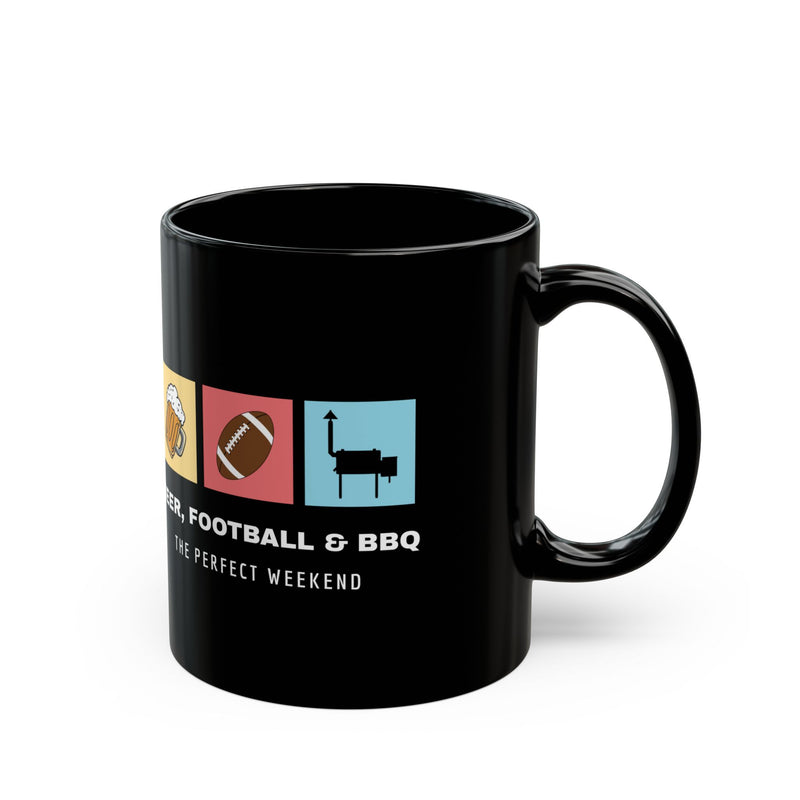 Beer, Football & BBQ The Perfect Weekend / Black Mug 15oz