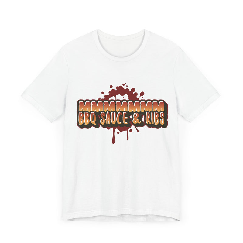 MMMM BBQ Sauce & Ribs/Unisex Jersey Short Sleeve Tee