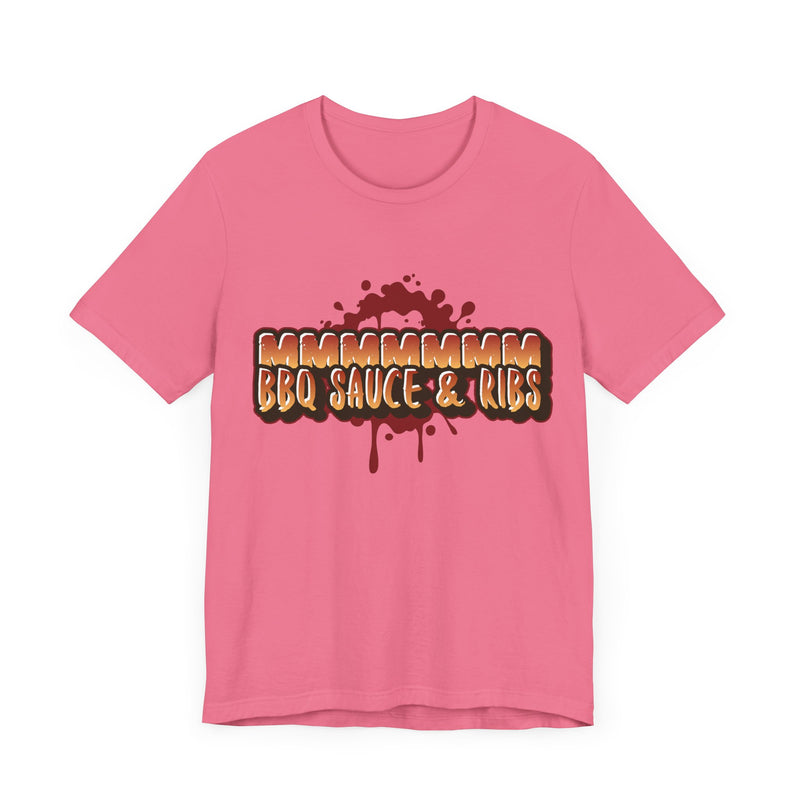 MMMM BBQ Sauce & Ribs/Unisex Jersey Short Sleeve Tee