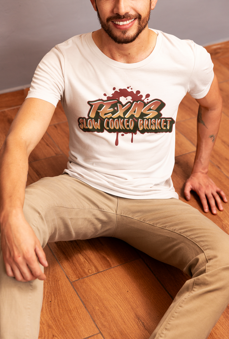 Texas slow cooked brisket. T-shirt
