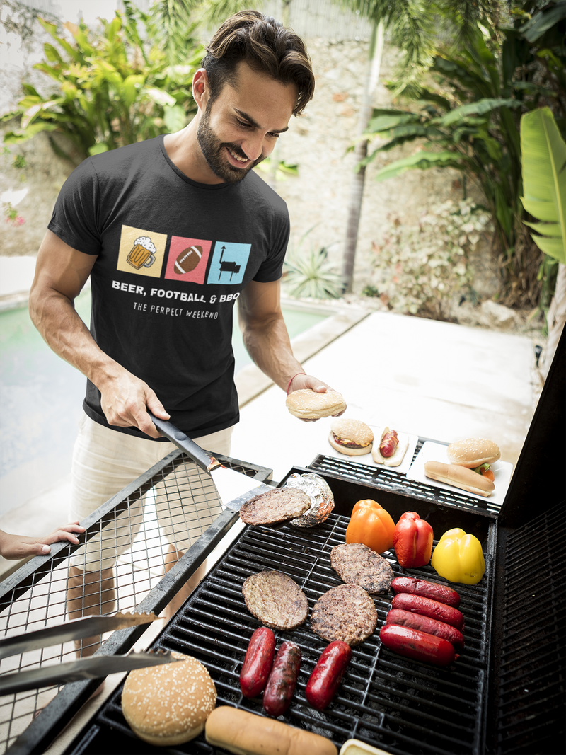 Beer, Football & BBQ the perfect weekend Unisex Jersey Short Sleeve Tee